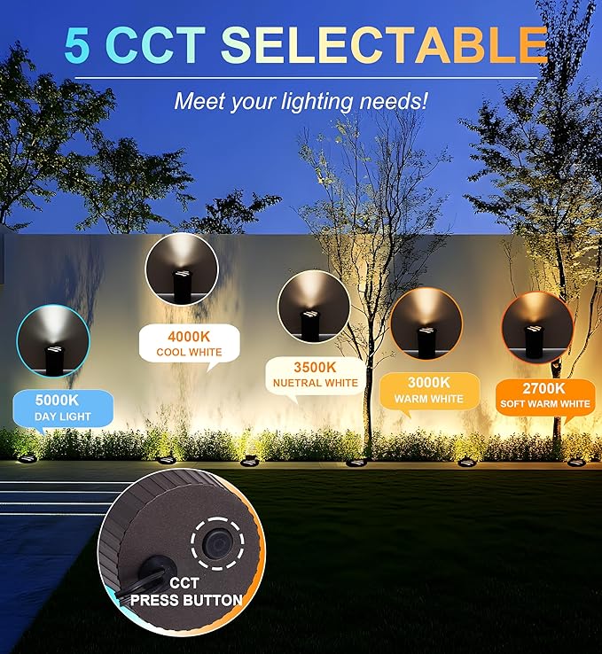 CLOUDY BAY 9W Low Voltage Landscape Lights, LED Well Lights, Grated Top - Image 5
