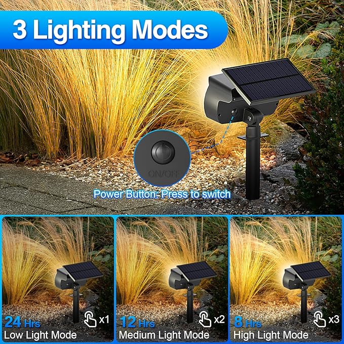 108 LED Solar Spot Lights Outdoor, Solar Lights Outdoor IP65 Waterproof - Image 2