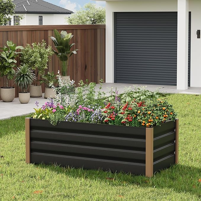 Garvee Aluminum Raised Garden Bed 4' x 2' x 16", Open-Bottom Deep Design - Image 2