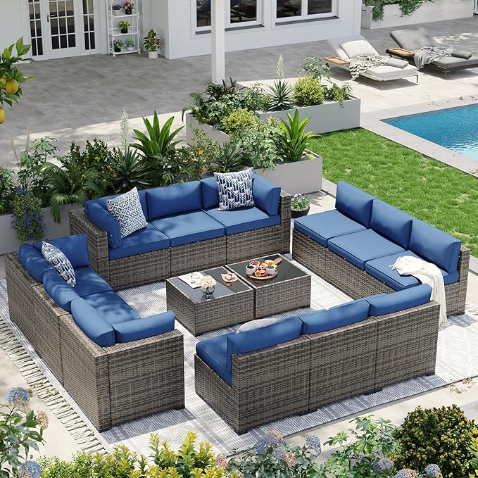 Aoxun Patio Furniture Sets, 14-Piece Outdoor Patio Furniture by Aoxun
