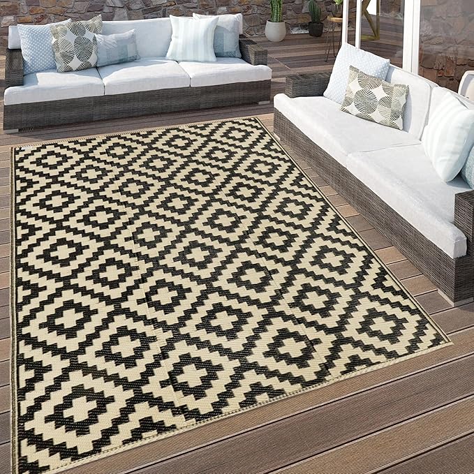 SAND MINE Reversible Mats, Plastic Straw Rug, Modern Area Rug, Large Floor Mat - Image 6