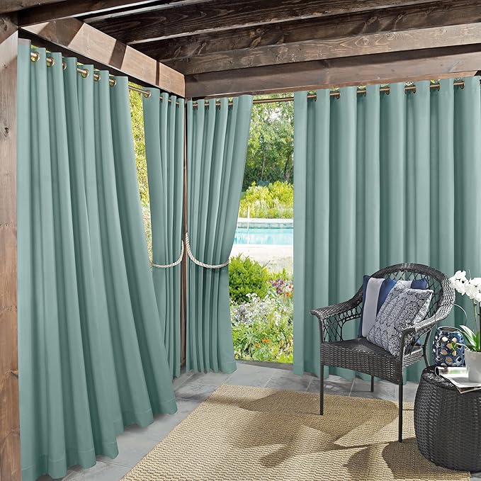 Sun Zero Marina Indoor/Outdoor UV Protectant Energy Efficient Grommet Curtain by SunZero%E2%84%A2