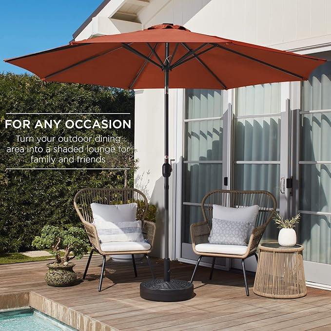 Best Choice Products 10ft Outdoor Table Compatible Steel Polyester Market Patio - Image 3