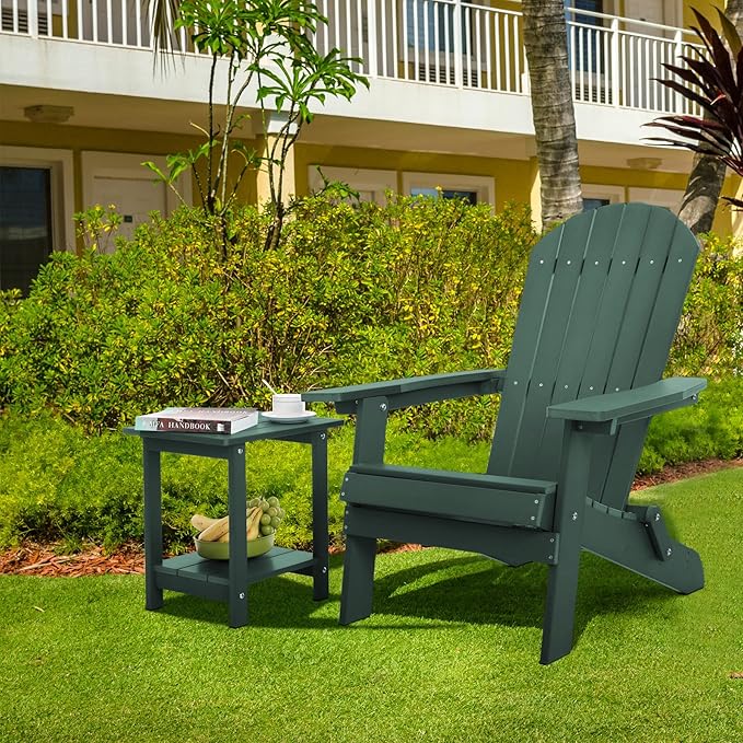 Double Adirondack Side Table Weather Resistant, Outdoor Rectangular End Table - Image 2