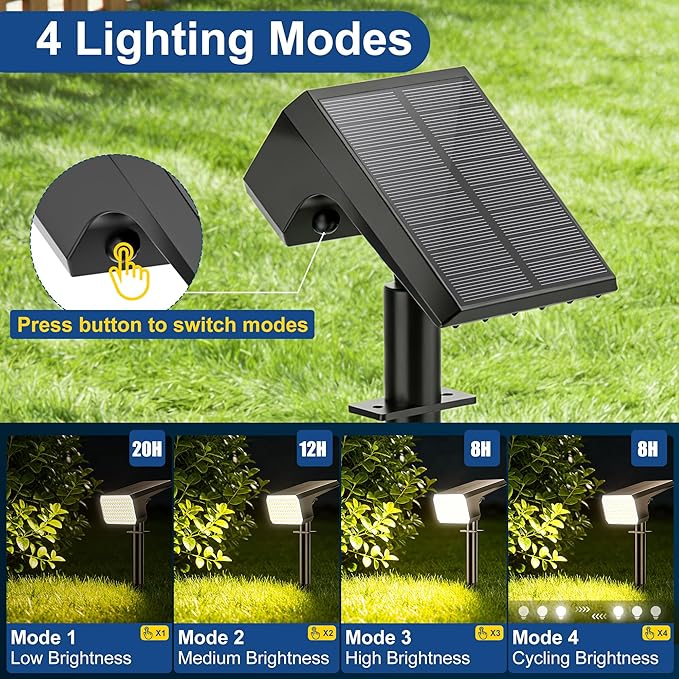 LANSOW Solar Spot Lights Outdoor Waterproof IP67, Solar Landscape Spotlights - Image 3