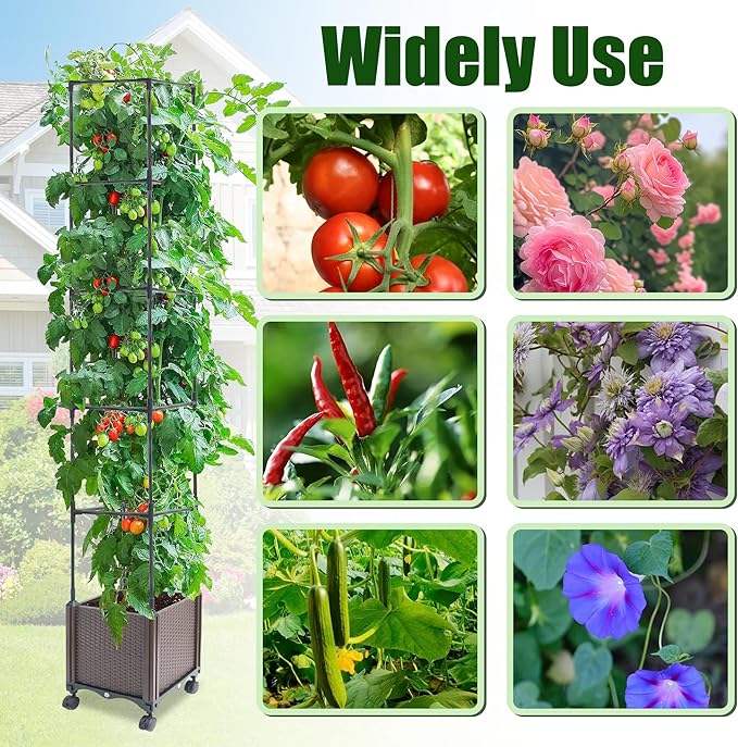 Raised Garden Bed with Tomato Planter Cage, 50.4" Self Watering Tomato Planter - Image 6