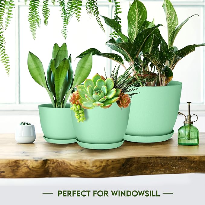 Utopia Home - Plant Pots Indoor - 7/6.6/6/5.3/4.8 Inches Home Decor Flower Pots - Image 6