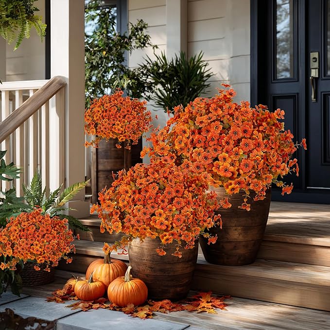 Artificial Fall Flowers Outdoor Fake Mums - Image 2