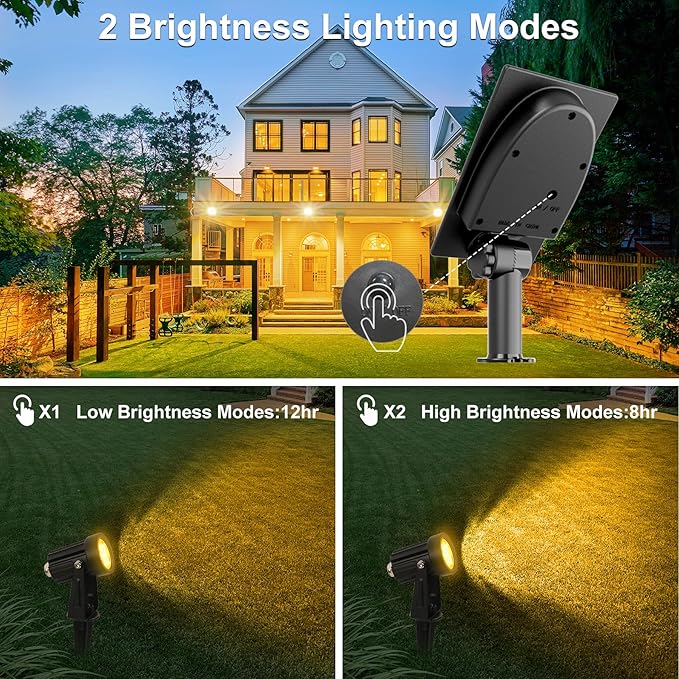 Solar Spot Lights Outdoor, Solar Landscape Spotlights IP65 Waterproof 9.8ft - Image 3