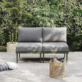 Sundale Outdoor 2 Pieces Patio Sofa Set, Metal Outdoor Sectional Loveseat by SundaleOutdoor