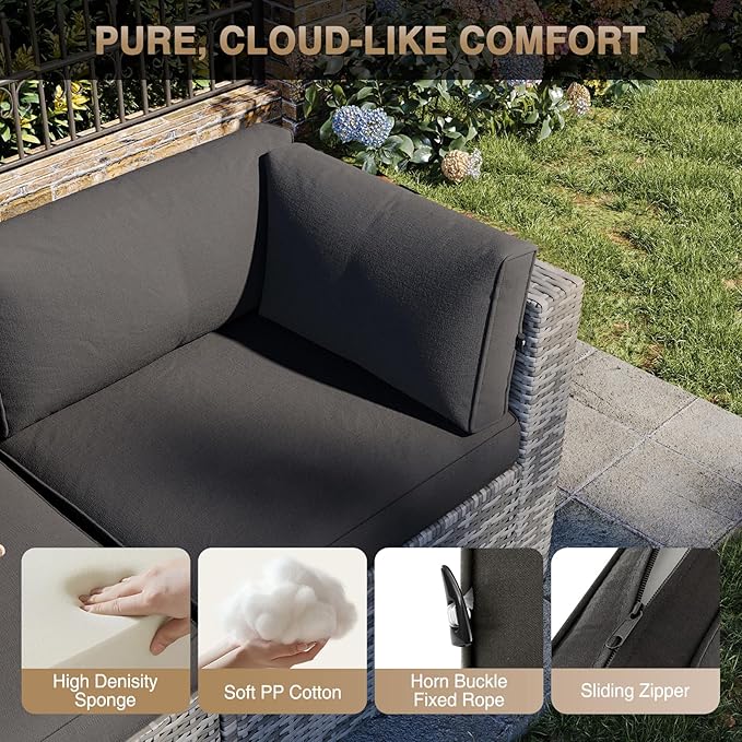 Aoxun Patio Furniture Sets, 12-Piece Outdoor Patio Furniture - Image 4