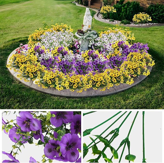 18 Pcs Artificial Fake Pansy Flowers - Image 4