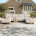 HERA'S HOUSE 6 Pieces Outdoor Rattan Furniture Set, 4 Sectional Patio Wicker by HERASHOUSE