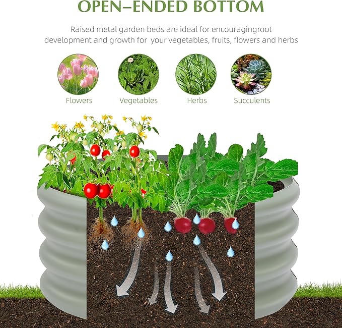2-Pack 2x1ft Galvanized Raised Garden Bed, Outdoor Planter Bed, Metal Planter - Image 3