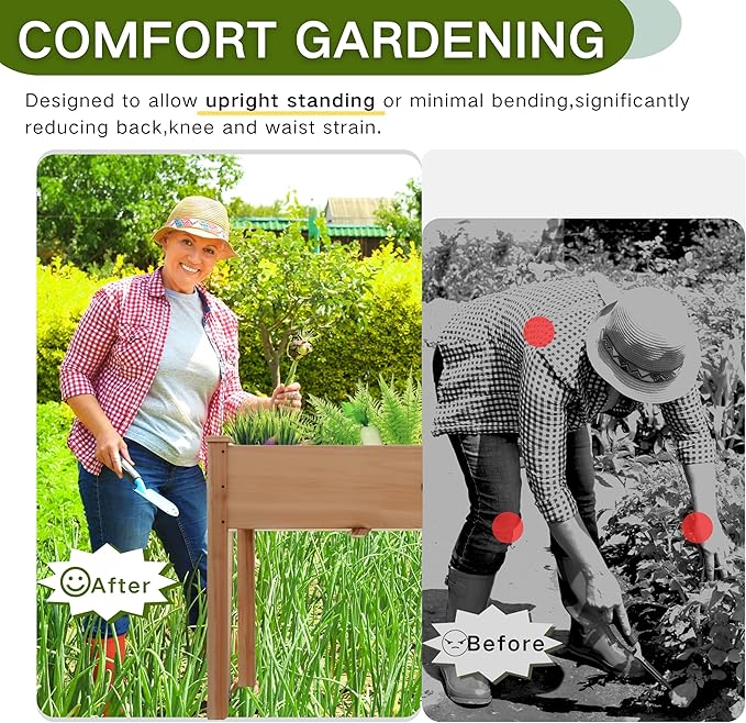 34x18x30in Wooden Raised Garden Bed - Image 5