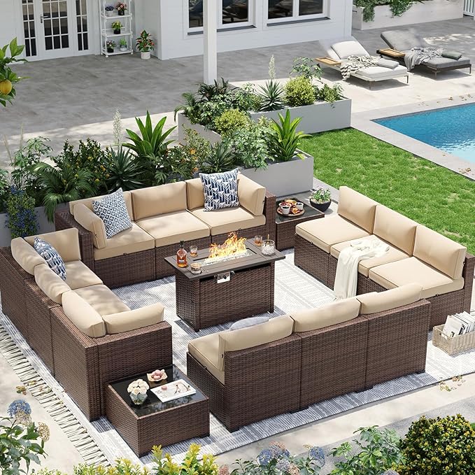 Aoxun Patio Furniture Sets, 15-Piece Outdoor Patio Furniture by Aoxun