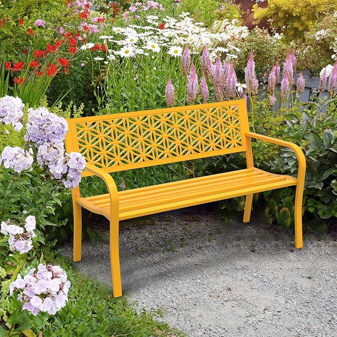 VINGLI 50" Outdoor Bench Metal - Image 7