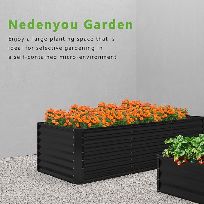 2PCS 8x4x1FT Galvanized Raised Garden Bed, Planter Raised Beds-Metal Garden Box - Image 5