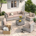 6-Seat Modular Patio Furniture Set – Outdoor Wicker Sectional Sofa by MASIONBACKYARDS