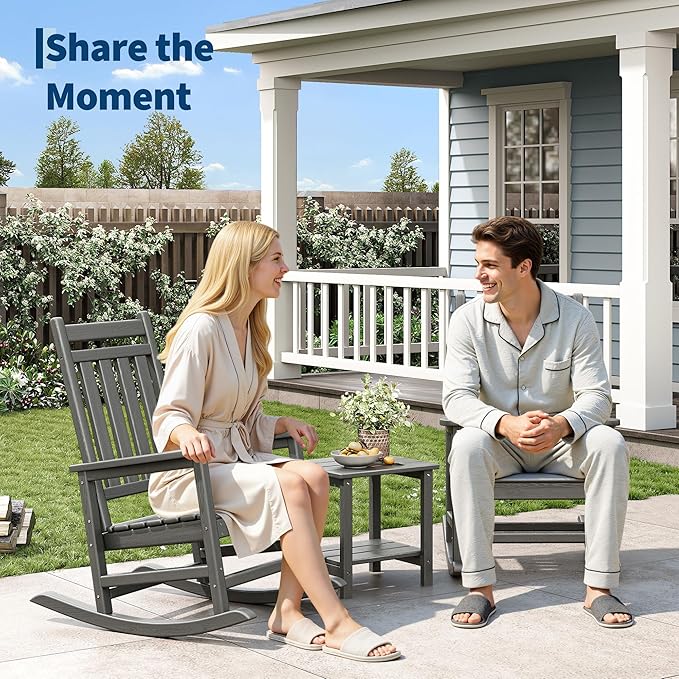 HDPE Rocking Chair Outdoor Set of 2 - Image 3