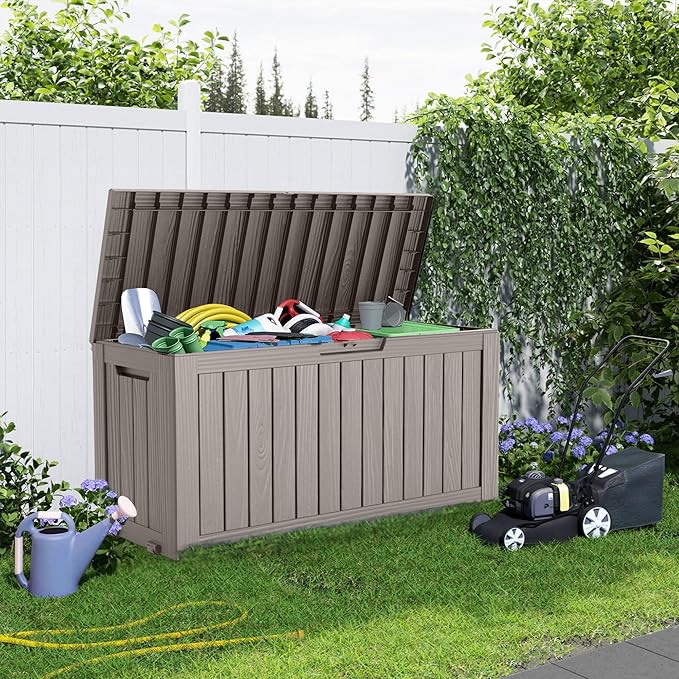 75 Gallon Resin Deck Box, Lockable Patio Outdoor Storage Box - Image 3