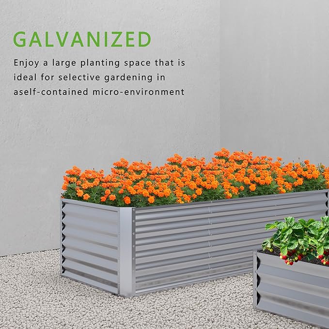 6x2x2FT Galvanized Raised Garden Bed, Planter Raised Beds-Metal Garden Box - Image 6