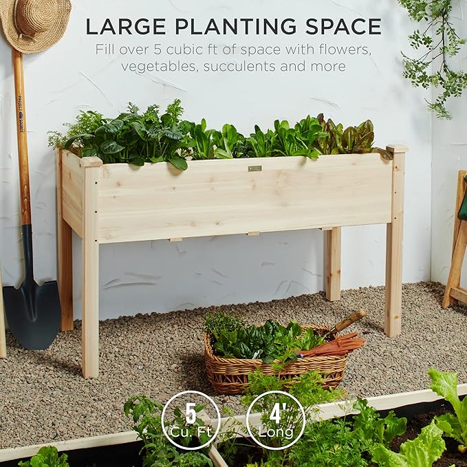 Best Choice Products 48 x 24 x 30 Inches Raised Garden Bed, Elevated Wood - Image 2