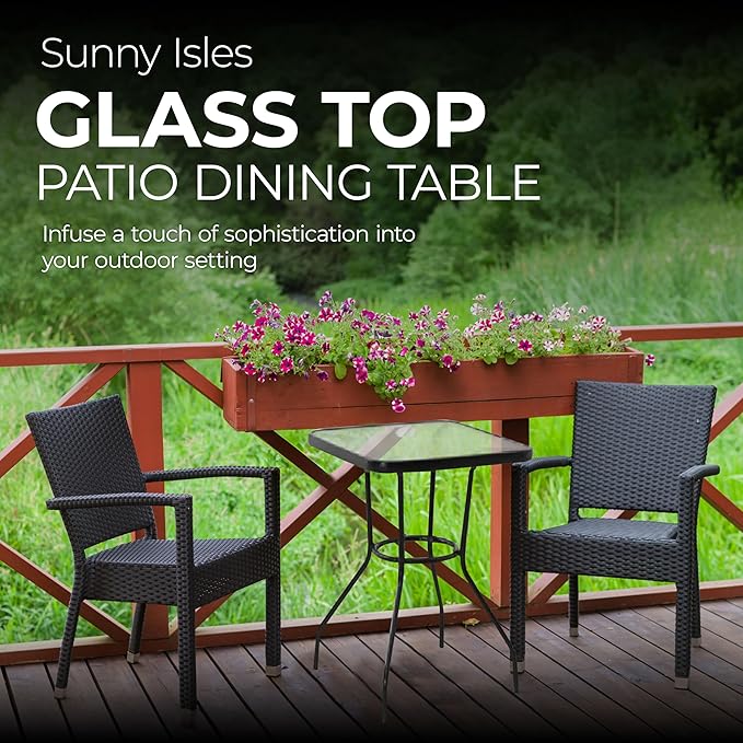 Four Seasons Courtyard Sunny Isles 24 Inch Outdoor Patio Bistro Dining Table - Image 4