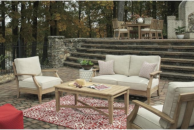 Signature Design by Ashley Clare View Coastal Outdoor Loveseat, Cushioned - Image 7