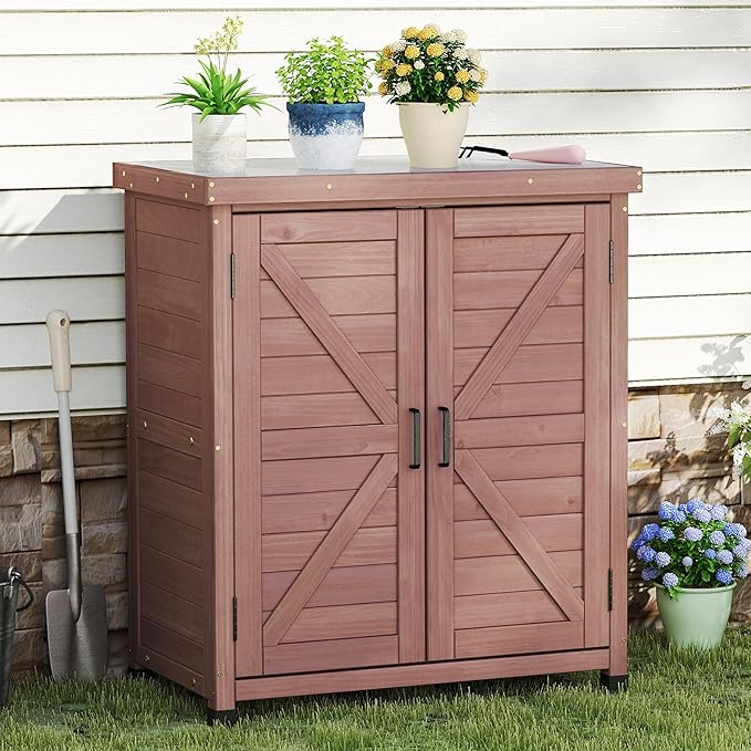 Outdoor Storage Cabinet & Potting Bench Table - Image 8