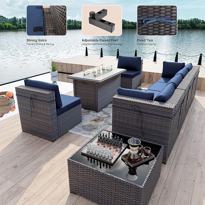 Kullavik 8 Pieces Outdoor Patio Furniture Set - Image 5
