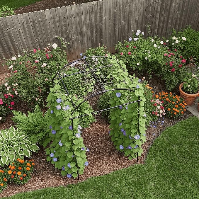 79" Garden Trellis Arch for Climbing Plants – Tall Outdoor Metal Trellis for - Image 8
