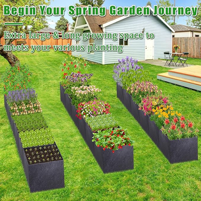 POILKMNI 12x2x1ft Fabric Raised Garden Bed - Image 8