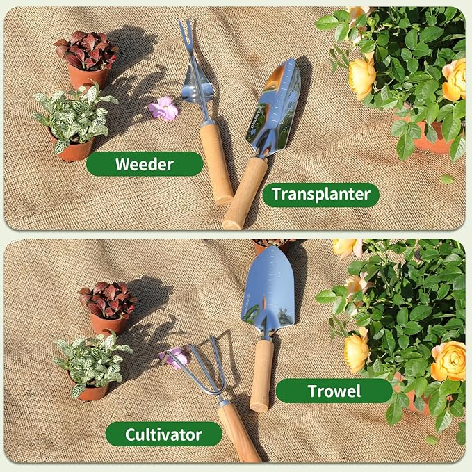 Gardening Tools 10-Piece Heavy Duty Stainless Steel Hand Tools - Image 3