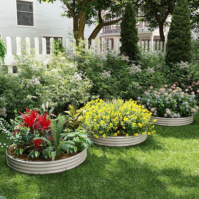 Galvanized Planter Outdoor Galvanized Metal Planter Round Raised Garden Bed Kit - Image 5