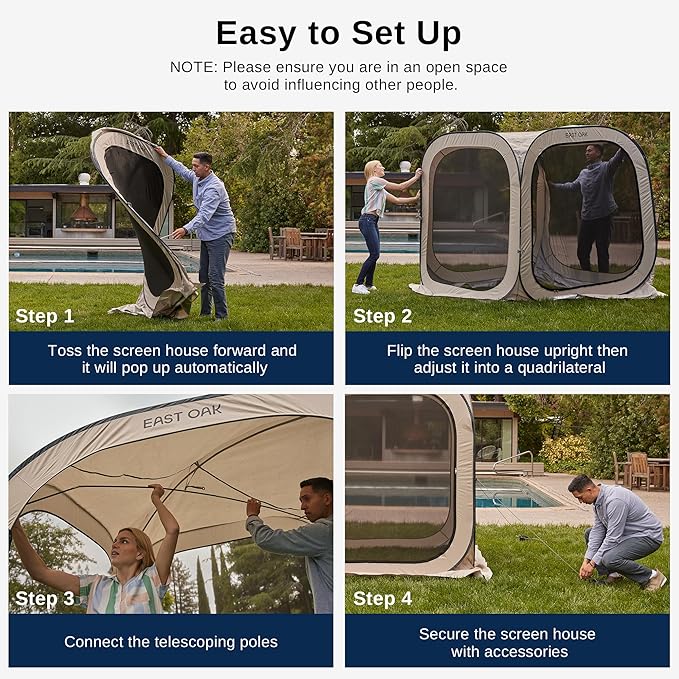 East Oak Screen House Tent Pop-Up, Portable Screen Room Canopy Instant Screen - Image 7