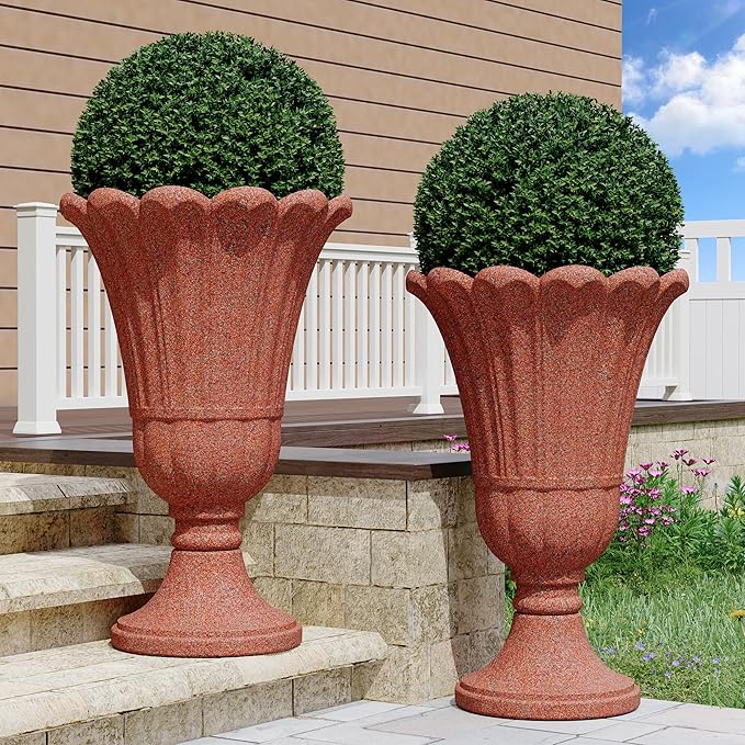 23" Tall Planters for Outdoor Plants Set of 2, Planter by Unknown