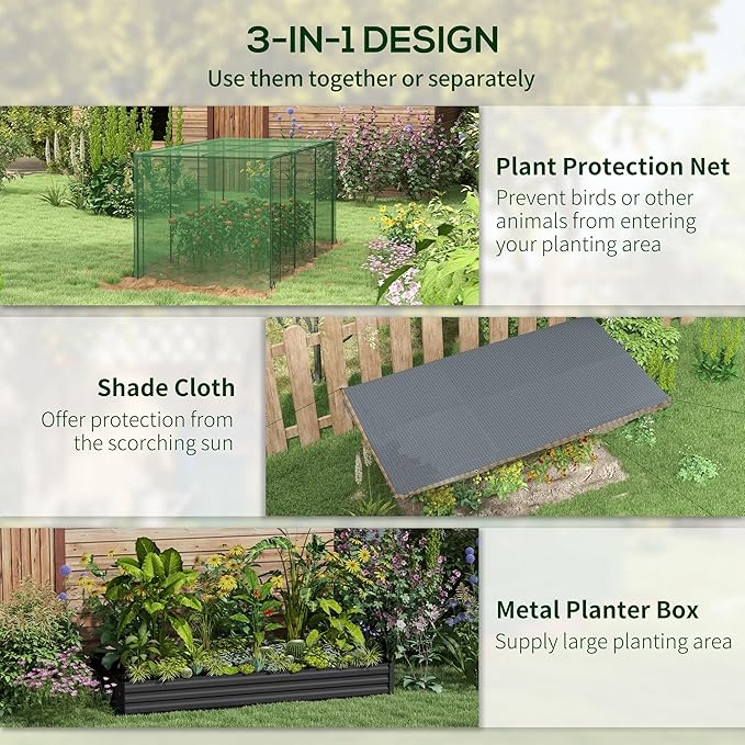 Outsunny 7.3 x 3.4 x 1 ft Galvanized Raised Garden Bed - Image 3