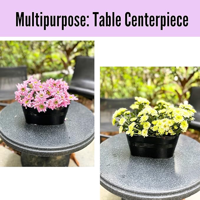 LaLaGreen Rail Planter Outdoor Plants Black Metal Iron Hanging Flower Pots Deck - Image 8