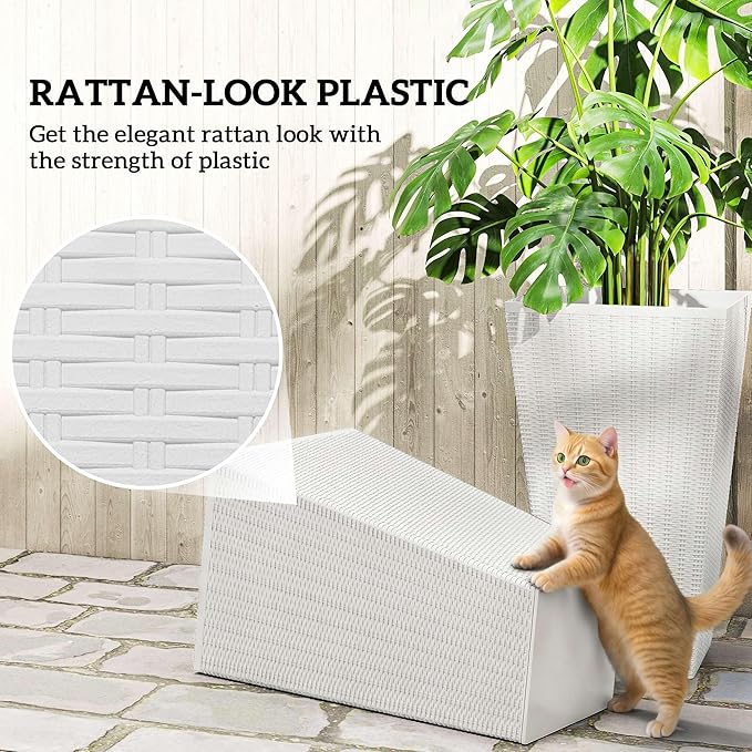 Outsunny Tall Planters for Outdoor Plants Set of 3, 24 in Taper Planters - Image 6