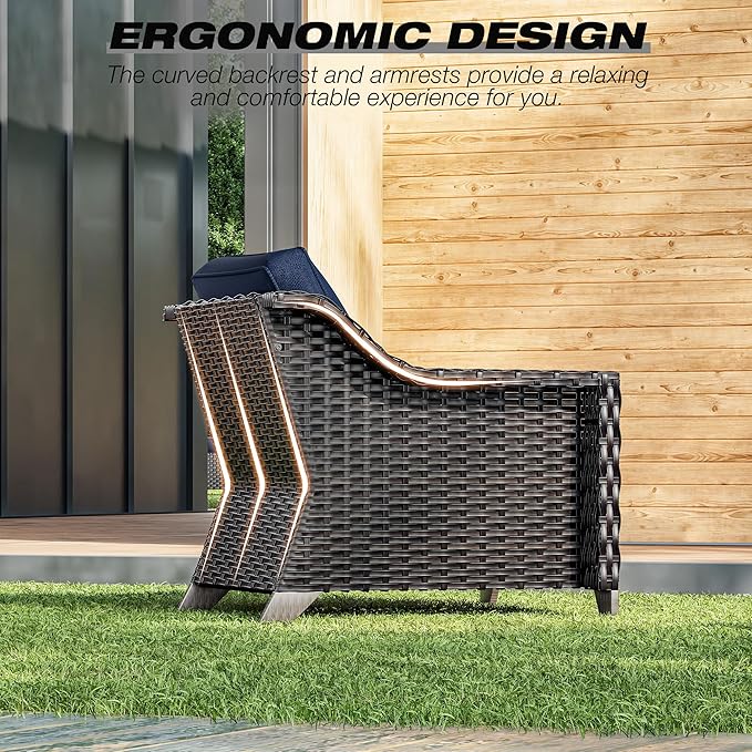 Joyside Wicker Patio Chairs Set of 2, Outdoor Rattan Furniture - Image 5