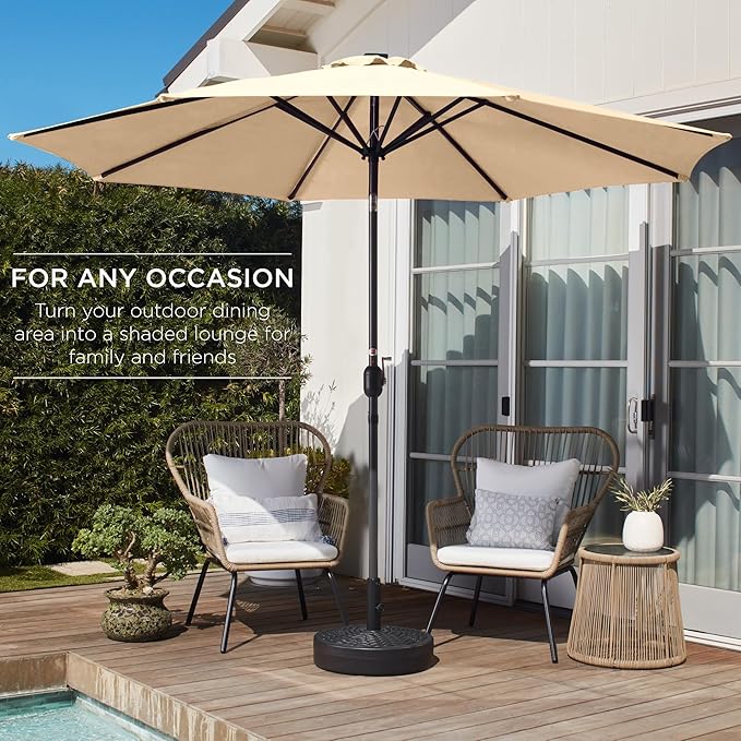Best Choice Products 10ft Outdoor Table Compatible Steel Polyester Market Patio - Image 3