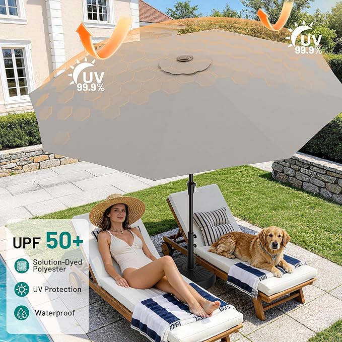 AreShark 9 FT Patio Umbrella for Outdoor, Outdoor Table Umbrella - Image 4