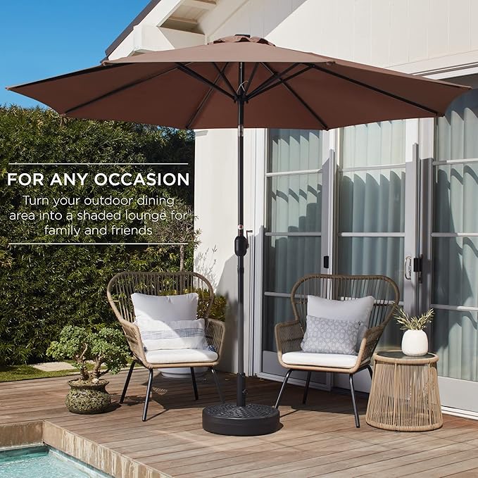 Best Choice Products 10ft Outdoor Table Compatible Steel Polyester Market Patio - Image 3