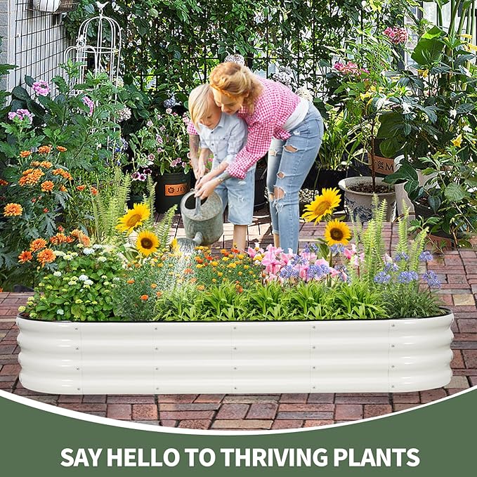 1MORE Galvanized Raised Garden Bed- Planter Garden Boxes Outdoor, Raised Beds - Image 4