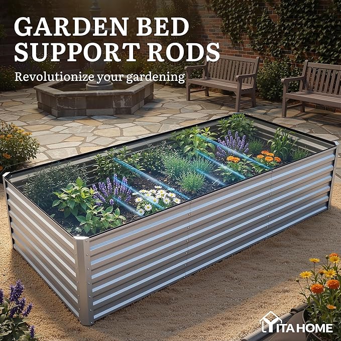 YITAHOME 8x4x2ft Large Raised Garden Bed Kit, Galvanized Metal Planter Box - Image 7