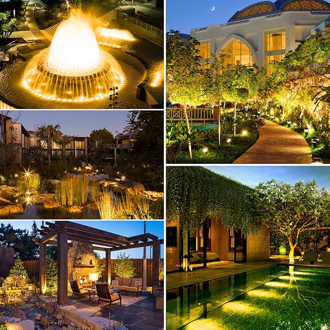 3000K Warm White Pond Lights, LED Underwater Submersible Landscape Spotlights - Image 7