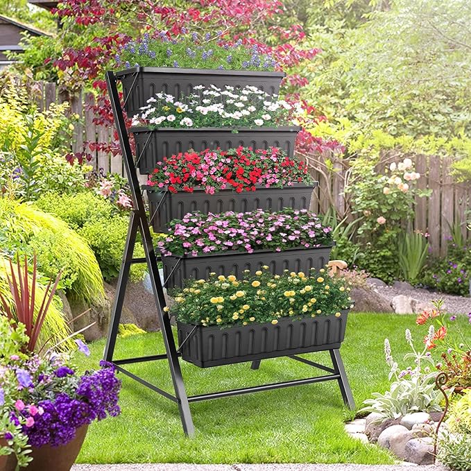 Suyncll Vertical Raised Garden Bed Planter Box, 5 Tiers Vertical Garden Planter - Image 6