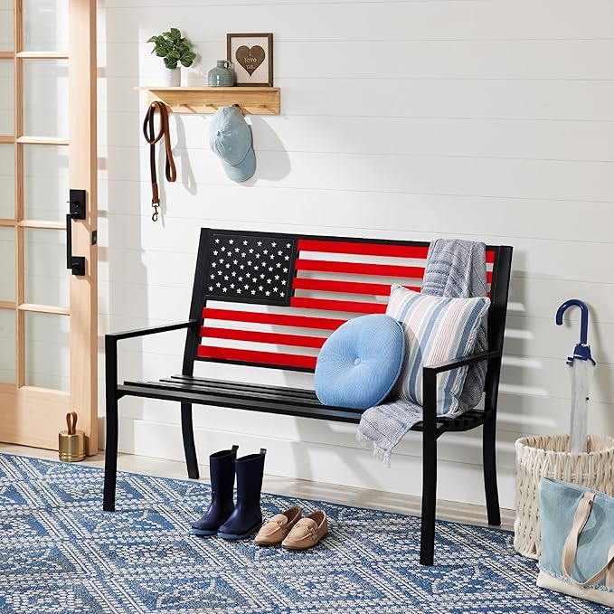 Best Choice Products Outdoor Bench 2-Person Steel Indoor/Outdoor Bench - Image 5
