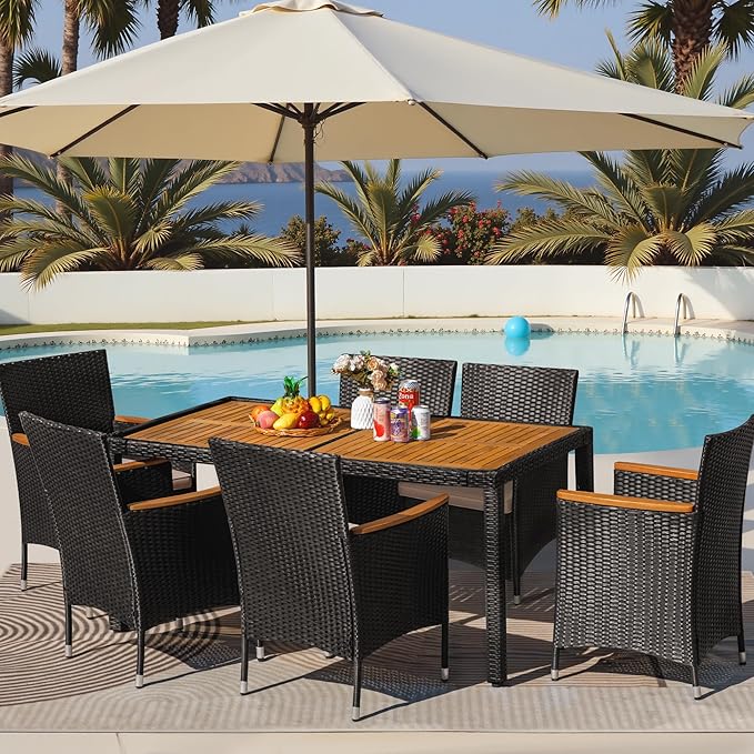 Greesum 7 Pieces Outdoor Patio Dining Set, Conversation Sets - Image 2